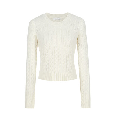 Gagarich 2024 Νέο ευέλικτο απλό γκρι κοντό στρογγυλό λαιμό Τηγανιστή ζύμη Twists Πουλόβερ Γυναικεία Πλεκτά Φθινοπωρινό χειμωνιάτικο μπλουζάκι