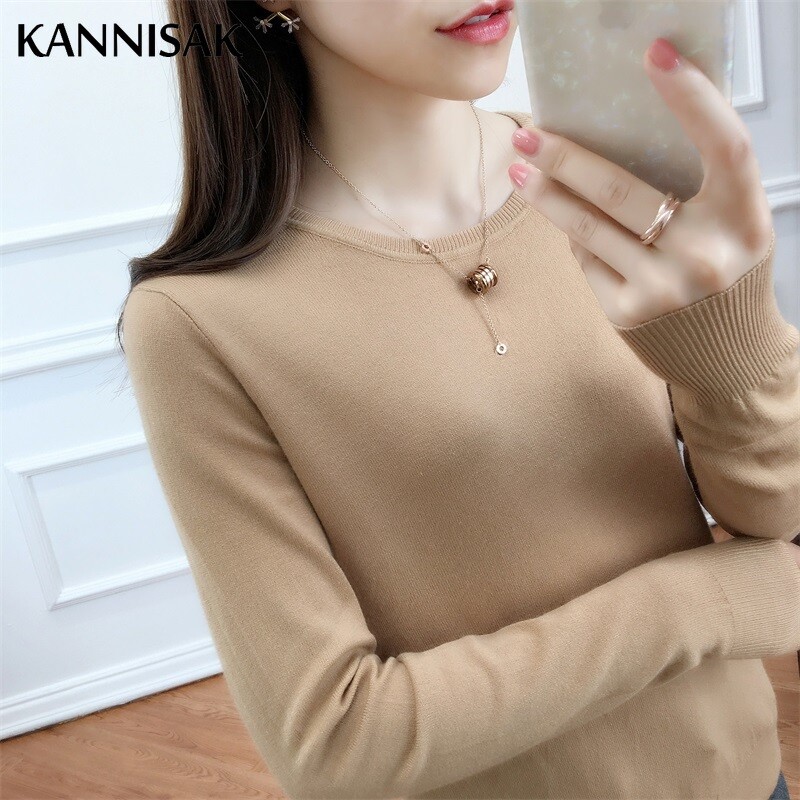 Rudens ziemas sieviešu džemperi 2024 V-veida kakla vienkrāsains rozā sarkans trikotāžas krekls ar apakšējo daļu korejiešu sieviešu džemperi, ikdienas sieviešu džemperi