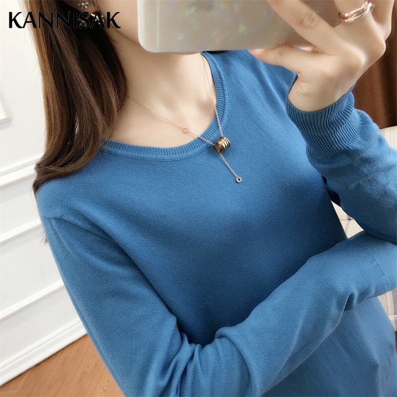 Rudens ziemas sieviešu džemperi 2024 V-veida kakla vienkrāsains rozā sarkans trikotāžas krekls ar apakšējo daļu korejiešu sieviešu džemperi, ikdienas sieviešu džemperi