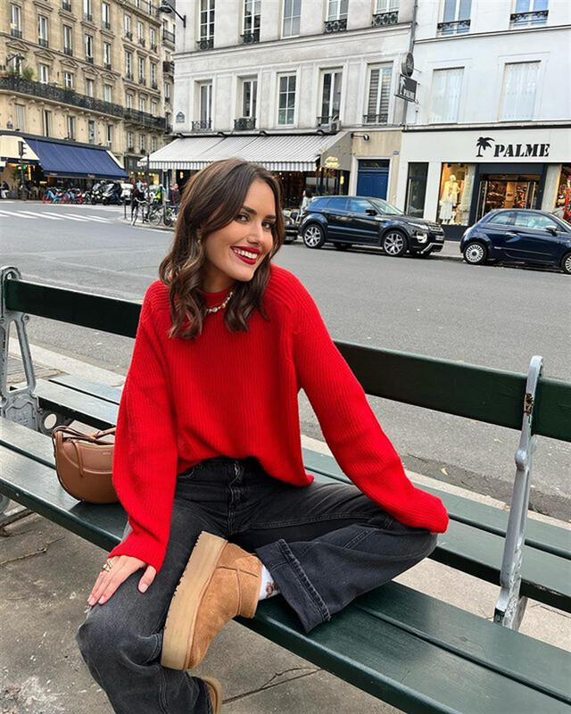 Γυναικεία Πλεκτά Χαλαρά Φθινοπωρινά Χειμερινά Πουλόβερ Γυναικεία πουλόβερ Μακρυμάνικα Casual Streetwear Γυναικεία πουλόβερ Γυναικεία πουλόβερ