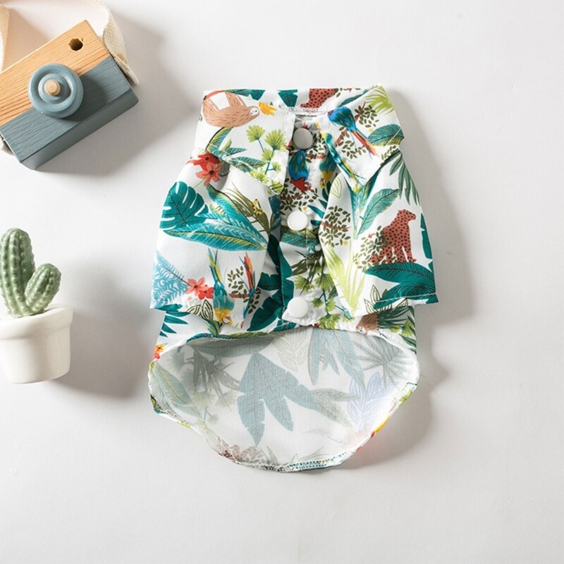 X6HD Cămăși pentru câini pentru hawaieni Haine cool pentru câini Cămașă pentru câini de plajă Cămașă pentru cățeluși Tricou de vară pentru câini Cămăși pentru câini de vară