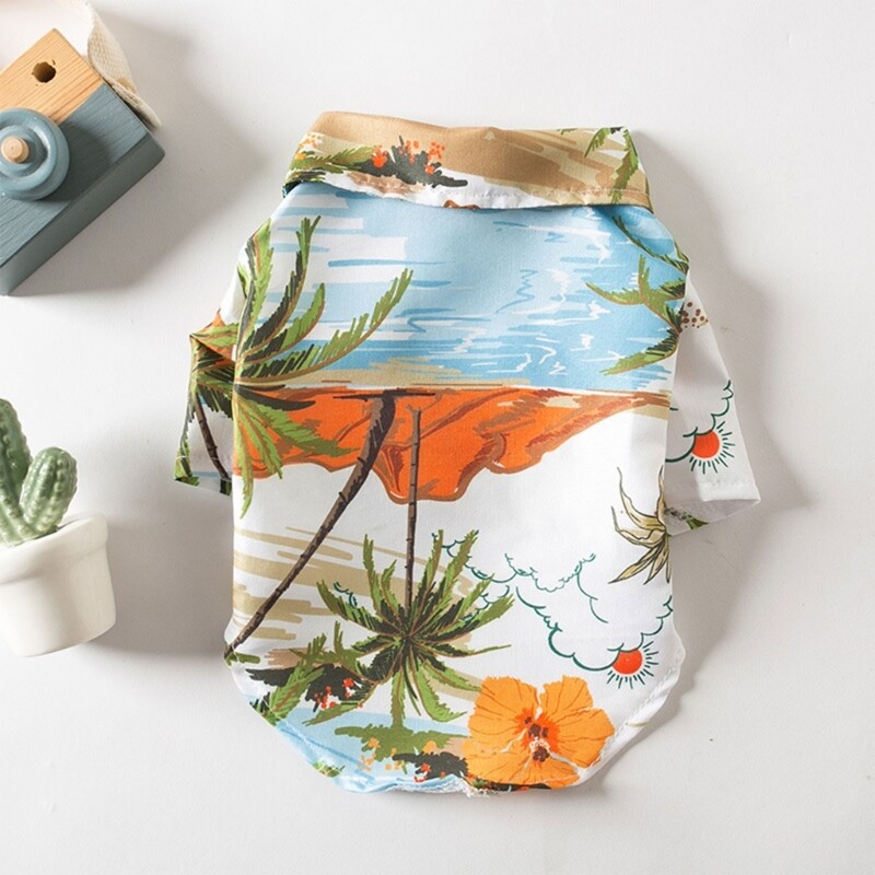 X6HD Cămăși pentru câini pentru hawaieni Haine cool pentru câini Cămașă pentru câini de plajă Cămașă pentru cățeluși Tricou de vară pentru câini Cămăși pentru câini de vară