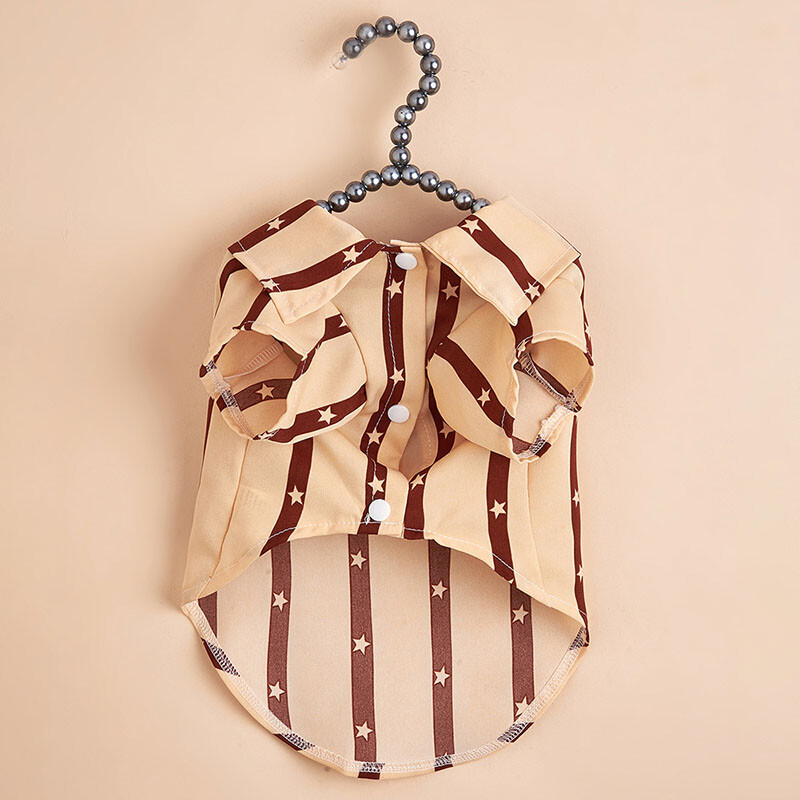 Jauns Summer Ins klasisks svītrains krekls mājdzīvnieku apģērbs, kas apdrukāts ar zvaigžņu svītru, elpojošs, plāns suņu apģērbs.