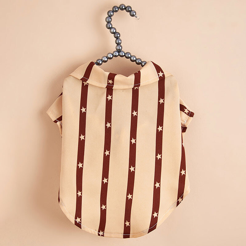 Jauns Summer Ins klasisks svītrains krekls mājdzīvnieku apģērbs, kas apdrukāts ar zvaigžņu svītru, elpojošs, plāns suņu apģērbs.