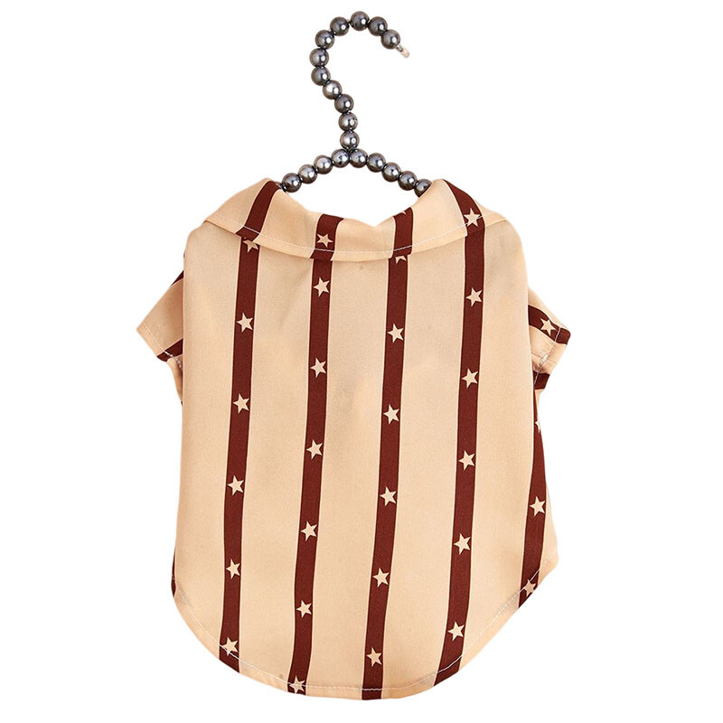 Jauns Summer Ins klasisks svītrains krekls mājdzīvnieku apģērbs, kas apdrukāts ar zvaigžņu svītru, elpojošs, plāns suņu apģērbs.