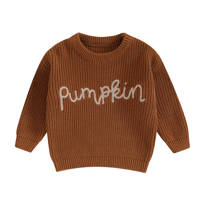 Pivanzore Toddler Kislány Fiú Halloween Pulóver Aranyos Betűmintás Tök Csecsemő Újszülött pulóver Meleg téli ruhák