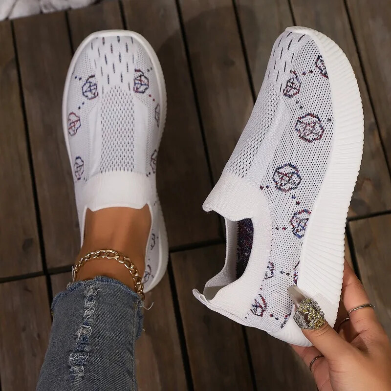 Pantofi de damă 2024, de înaltă calitate, pantofi vulcanizați pentru femei, cu vârf rotund, pantofi casual pentru femei, adidași noi, cu plasă ușoară