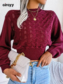 Circyy Cropped Πουλόβερ Γυναικεία Πουλόβερ Πλεκτά ανοιχτό αφαλό πουλόβερ Φανάρι μανίκι κούφιο έξω Πουλόβερ φθινοπώρου Χειμώνας