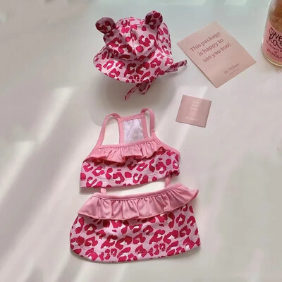 Φόρεμα παραλίας και καπάκι 2 τεμ. Καλοκαιρινά ρούχα για σκύλους Χαριτωμένο τύπωμα μαγιό για κατοικίδια για μικρά σκυλιά Στολή γαλλικού μπουλντόγκ Schnauzer