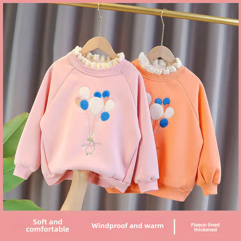 Gyerek bélésű, vastagított pulóver téli stílusos alaprétegű felső lányoknak 5-12 éves korig Új 2023 ősz/tél