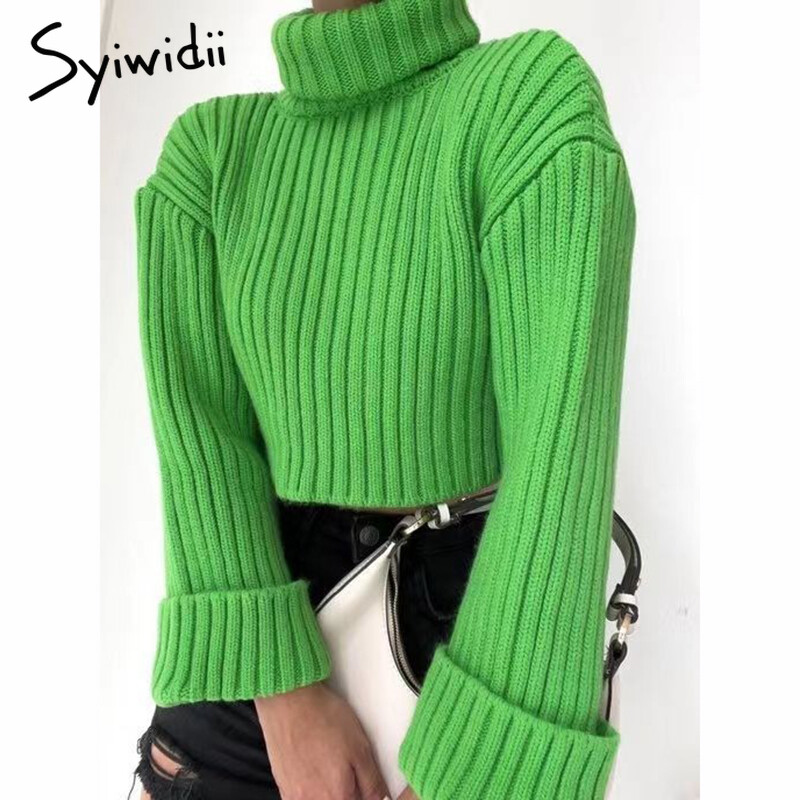 Syiwidii Fashion Πλεκτό Γυναικείο πουλόβερ με μακρυμάνικο πουλόβερ 2024 Φθινόπωρο Χειμώνας Casual Κομψά Γυναικεία ρούχα