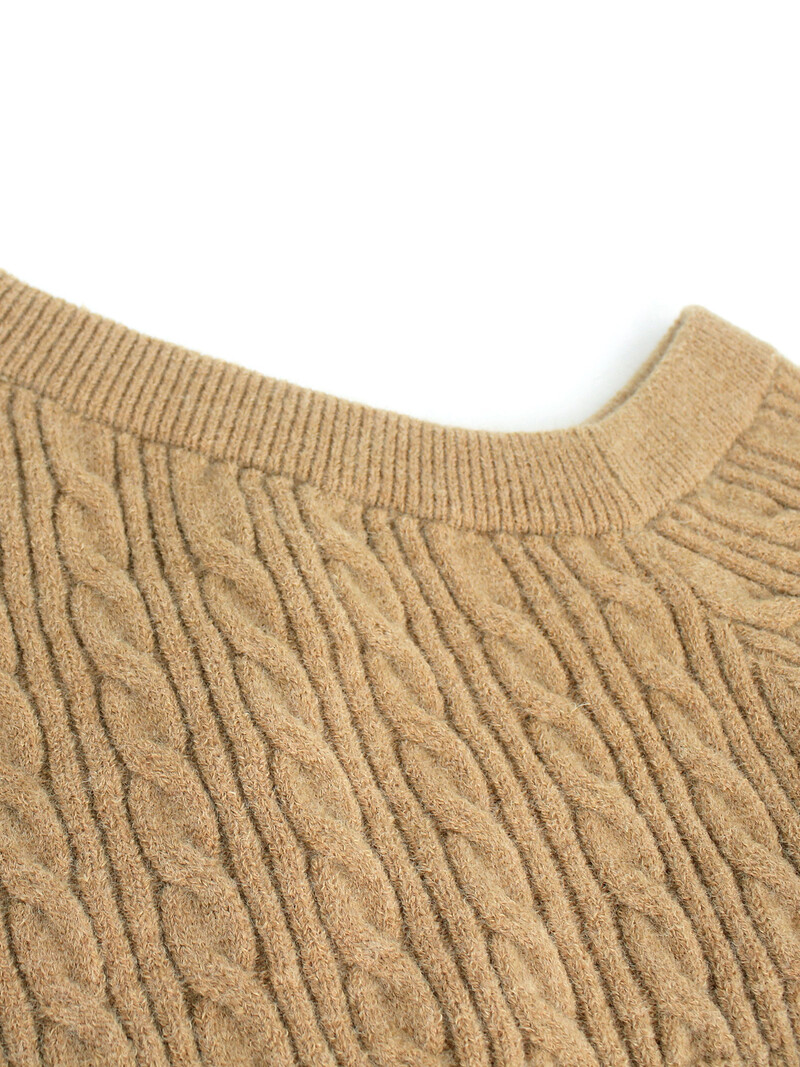 Pavasara un rudens modes off-plecu džemperis ar garām piedurknēm pulovera jostasvietā īss adīts džemperis