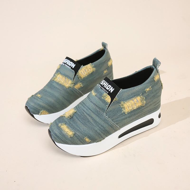 Sporta kurpes Sieviešu vulkanizēti apavi Tendence Plate no Ķīļi Skriešana Ikdienišķa Džinsa Ērts Modes Meiteņu ubaga apģērbs