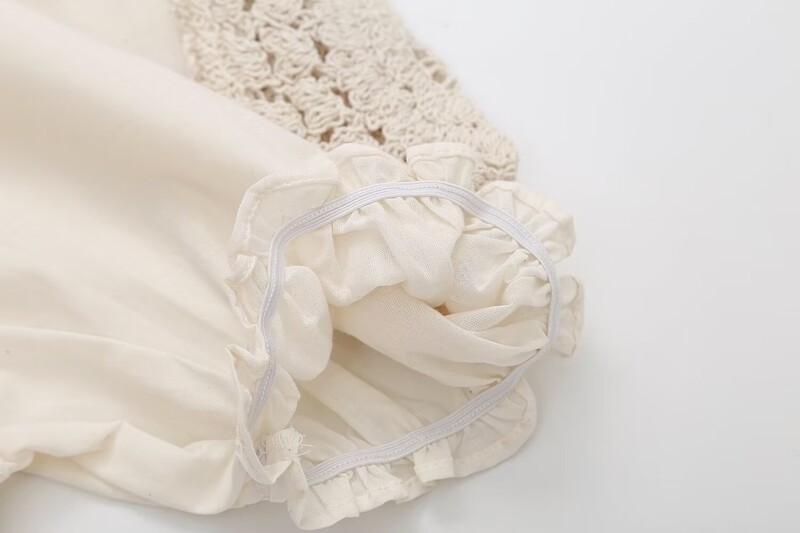 Francia édes divatos puff rövid ujjú pulóver női nyári új design kötött felső