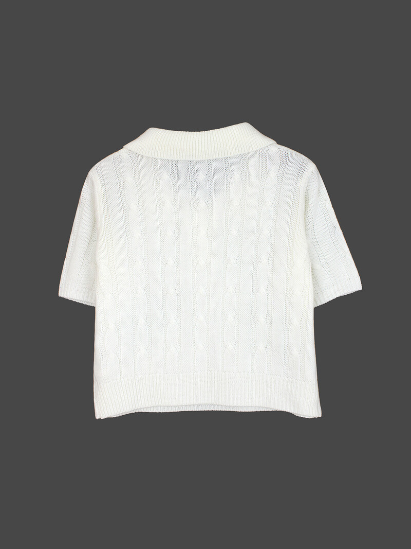 Pulover de damă pulover guler culoare bump cu mânecă scurtă răsucire moda primăvară și vară