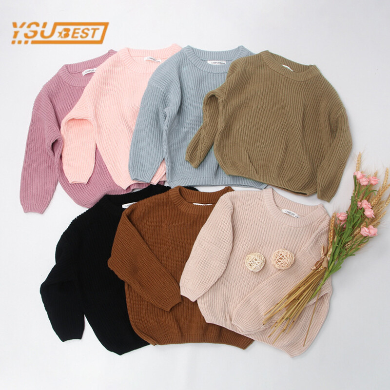 Pulovere de culoare pură pentru copii, băieți, fete, pulovere, toamnă, pentru copii, fete, cu mâneci lungi, color caramel, tricot, pentru copii