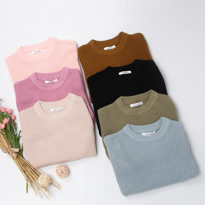 Pulovere de culoare pură pentru copii, băieți, fete, pulovere, toamnă, pentru copii, fete, cu mâneci lungi, color caramel, tricot, pentru copii