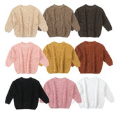 Κορυφαία μόδα Βρεφικό πουλόβερ Χειμερινά παιδικά ρούχα για κορίτσια Εύκαμπτα Top Απλό πλεκτό μαλακό για μωρά αγόρια Κοριτσίστικα πουλόβερ