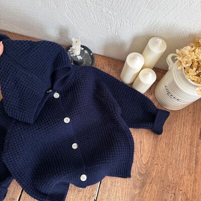 Pulover pentru copii, toamna 2023, nou pentru baieti si fete, culoare uni, cardigan cu gluga pentru bebelusi, maneca lunga, tricotate