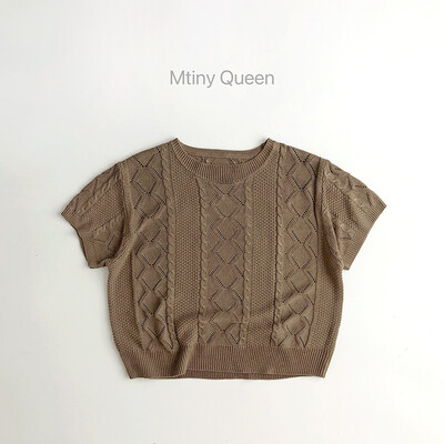 Καλοκαιρινή Νέα Κορεατική Έκδοση Παιδικά Πουλόβερ Μισομάνικα Μπλουζάκια Βαμβακερό Διχτυωτό Κοίλο έξω Δροσερά πλεκτά πουλόβερ για αγόρια και κορίτσια