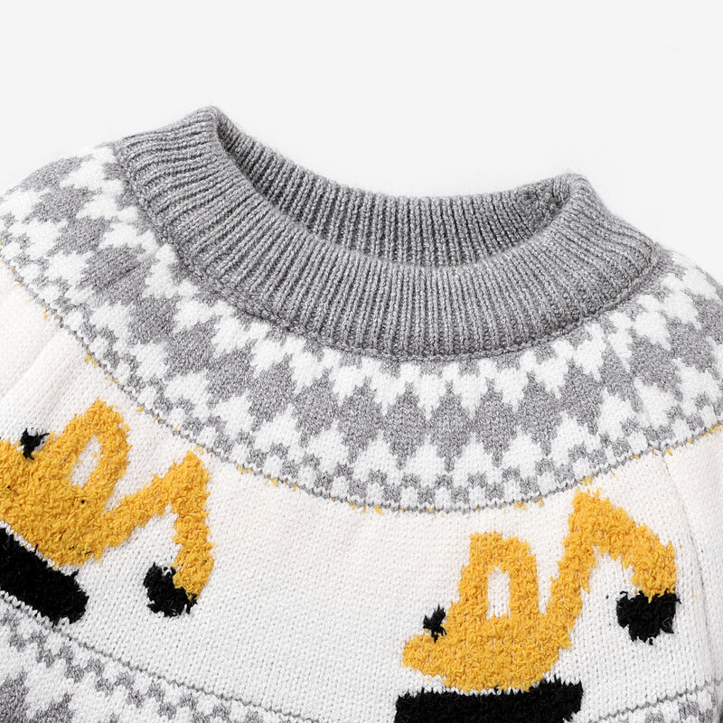 PatPat Pulover bloc de culoare cu model pentru vehicul jucăuș pentru copil mic