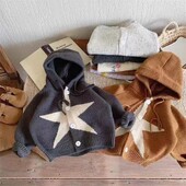 Palton pentru copii, băieți, 2024, toamnă, nou, îmbrăcăminte exterioară pentru copii, tricotată, cardigan pentru fete, ediție coreeană, stil îmbrăcăminte, top cu glugă