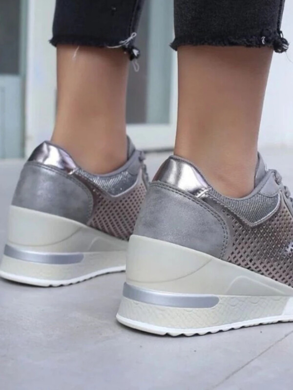 2023-as Wedge tornacipő hálós leopárd dizájn Elegáns női cipők platform divatos női új fekete tornacipő alkalmi