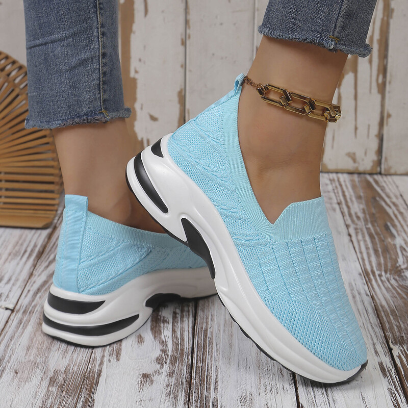 204 Καλοκαιρινά γυναικεία φλατ παπούτσια με πλατφόρμες μύτης για γυναίκες για εξωτερικούς χώρους Slip σε γυναικεία παπούτσια Vulcanize Fashion ελαφριά παπούτσια με αιτία