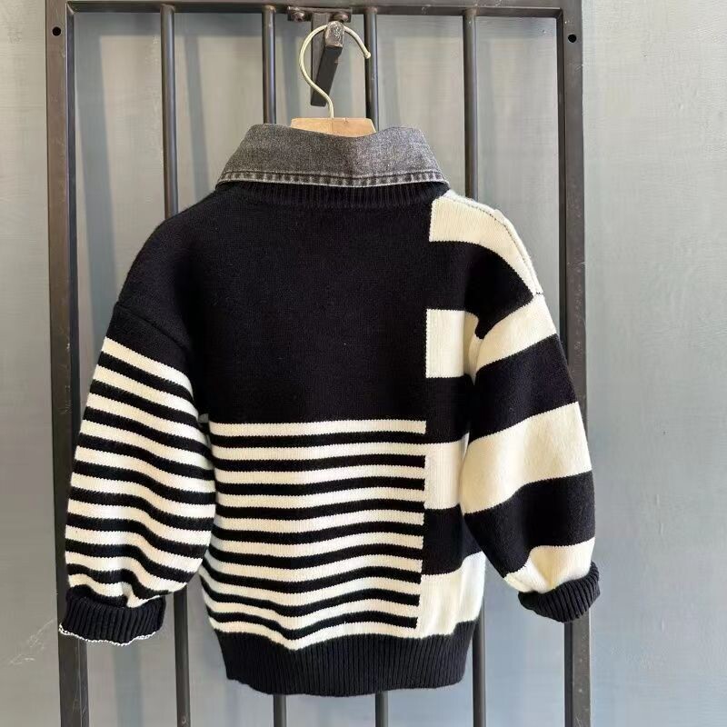 Πουλόβερ για αγόρια 2024 Νέα άνοιξη και φθινόπωρο Παιδικά πουλόβερ Πουλόβερ για αγόρια Πλεκτά πλεκτά για αγόρια Ζεστά πουλόβερ 3 5 7 9Y