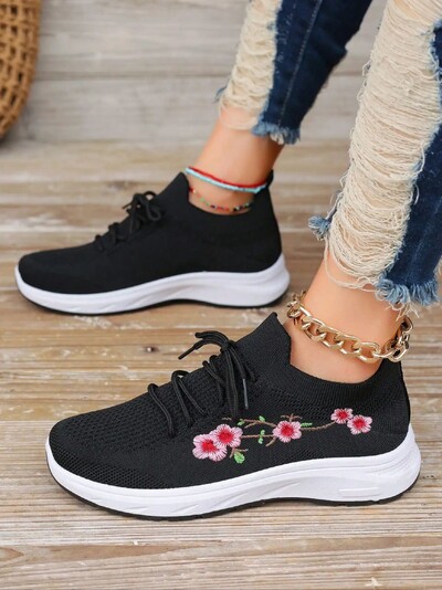 Tavaszi új női sportcipő, divatos, légáteresztő, könnyű, csúszásmentes, kopásálló, alkalmi sportcipő, lapos cipő