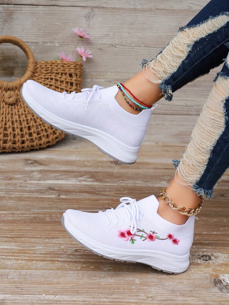 Tavaszi új női sportcipő, divatos, légáteresztő, könnyű, csúszásmentes, kopásálló, alkalmi sportcipő, lapos cipő