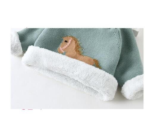 Pulover pentru bebeluși Nou-născut Bebeluși Băieți Pulovere groase din lână Cal pentru copii Pulovere pentru copii mici Haine tricotate pentru bebeluși Pulover pentru fete