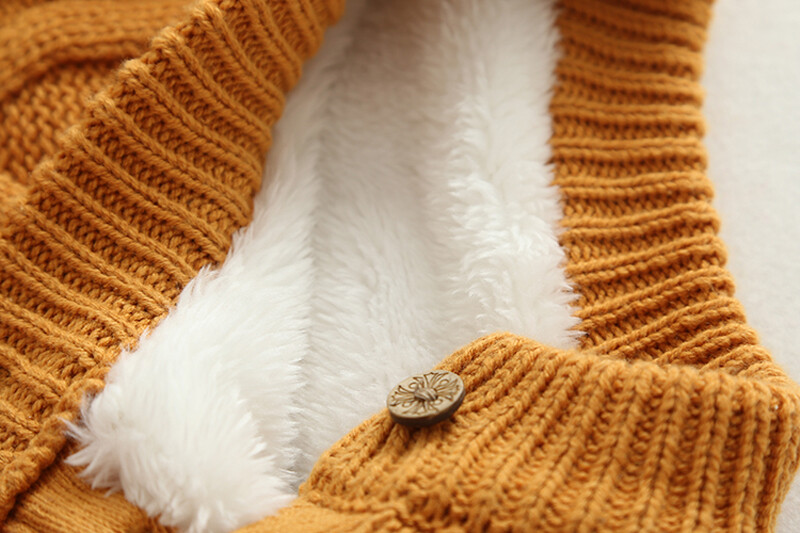 DIIMUU Iarnă Fete Băieți Pulovere Bebeluși Copii mici Paltoane calde de lână Copii Pulovere casual Copii Tricotat Topuri îmbrăcăminte exterioară din bumbac