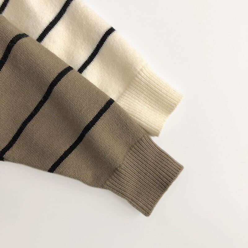 Pulover pentru copii 2024 nou pulover coreean de toamnă iarnă modă Treasure Stripe pulover de bază tricotat