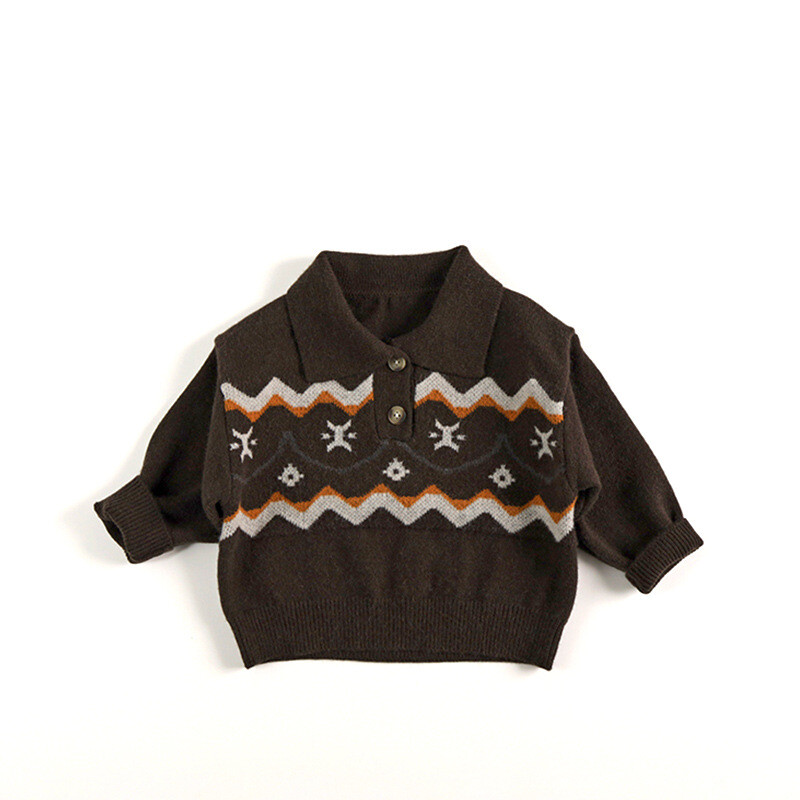 2024. gada rudens, jauns, bērnu vintage brokāta džemperis, zēni, meitenes, atloks, svītraini trikotāžas izstrādājumi, kokvilnas, bērnu, trikotāžas polo krekli, bērnu apģērbi