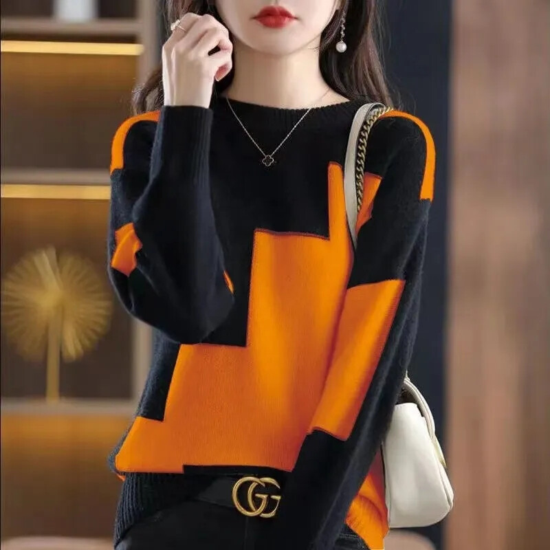 2023-as új téli női kasmír alap pulóver, O-nyakú, alkalmi divat, tiszta szín, kiváló minőségű meleg kényelem