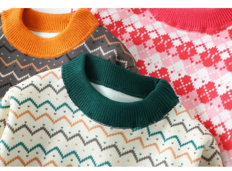 Bebeluși, băieți, fete, pulover îngroșat, cald, nou 2024, toamnă iarnă, copii, tricotaj în dungi, pulovere, îmbrăcăminte ocazională