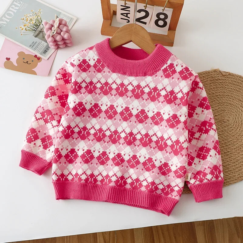 Bebeluși, băieți, fete, pulover îngroșat, cald, nou 2024, toamnă iarnă, copii, tricotaj în dungi, pulovere, îmbrăcăminte ocazională