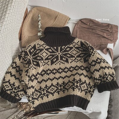 Îmbrăcăminte coreeană pentru copii 2024 Pulover cald pentru copii de iarnă Top amplu și versatil de design