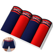 4db Pamut Férfi Bugyi Szexi Boxer Férfi Csomagtartó Kiváló minőségű Férfi Boxer Fehérnemű Családi Férfi Alsónadrág Ajándék Calecon