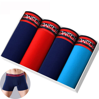 4db Pamut Férfi Bugyi Szexi Boxer Férfi Csomagtartó Kiváló minőségű Férfi Boxer Fehérnemű Családi Férfi Alsónadrág Ajándék Calecon