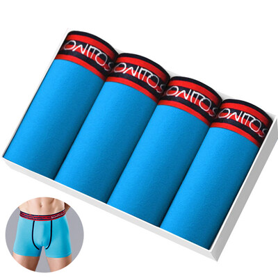 4db Pamut Férfi Bugyi Szexi Boxer Férfi Csomagtartó Kiváló minőségű Férfi Boxer Fehérnemű Családi Férfi Alsónadrág Ajándék Calecon