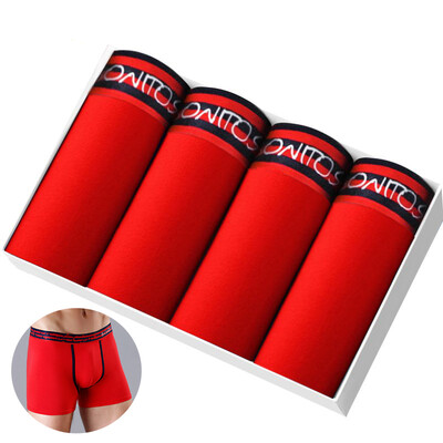 4db Pamut Férfi Bugyi Szexi Boxer Férfi Csomagtartó Kiváló minőségű Férfi Boxer Fehérnemű Családi Férfi Alsónadrág Ajándék Calecon