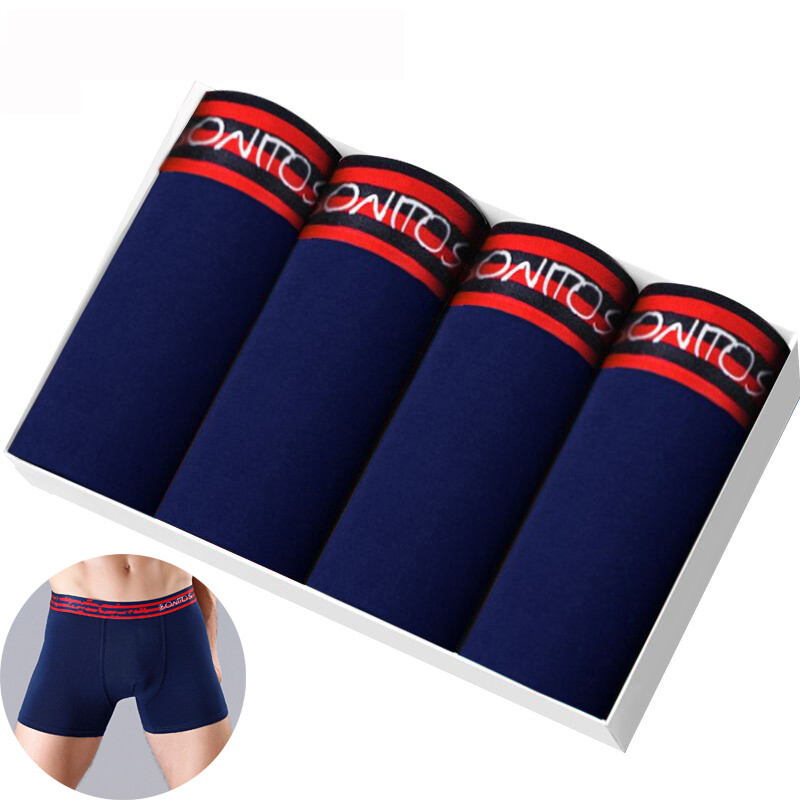 4db Pamut Férfi Bugyi Szexi Boxer Férfi Csomagtartó Kiváló minőségű Férfi Boxer Fehérnemű Családi Férfi Alsónadrág Ajándék Calecon