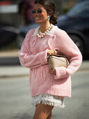 Pulover tricotat cu gât rotund, la modă pentru femei, pulover șic cu mânecă lungă, groasă, largi, 2024, îmbrăcăminte de stradă pentru navetă nouă