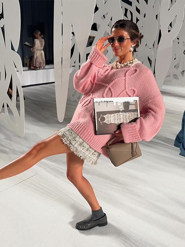 Pulover tricotat cu gât rotund, la modă pentru femei, pulover șic cu mânecă lungă, groasă, largi, 2024, îmbrăcăminte de stradă pentru navetă nouă