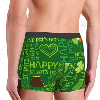 Ανδρικά σλιπ μπόξερ St Patrick\'s Day Εσώρουχα Clover Leaves Αναπνεύσιμο Stretch Boxer μπαούλο με θήκη S-XXL