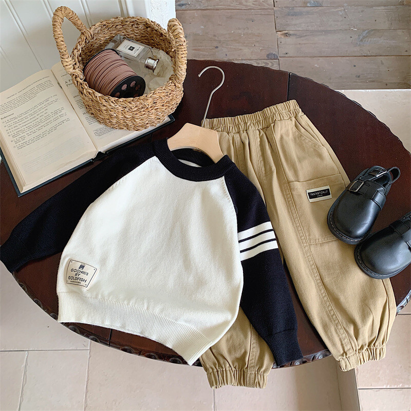 Toamnă Iarnă Pulovere pentru fete mici Bumbac mâneci moale tricotate cu dungi Copii Fete Pulovere Copii Fată Tricoturi casual