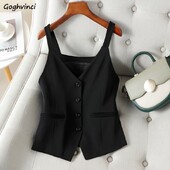 Vestes Sievietēm Apgriezts Hotsweet V-veida kakla izgriezums Pavasara Vintage Estētiski Populārs Jauns ikdienišķs Korejiešu Stils Vispārpiemērots Vienkāršs Ikdienas Elegants