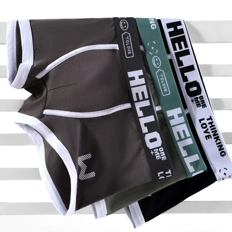 Jaunas Vīriešu Biksītes Kokvilnas Vīriešu Apakšveļa Burti Bokseršorti Elpojoši U Izliektas Vīriešu Apakšbikses Sexy Liela izmēra cuecas calzoncillos